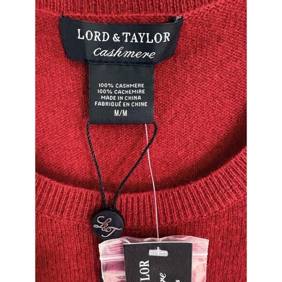 Lord & Taylor Woman's Red 100 % Cashmere Vest NWT Sz M Holidays Preppy Office - Picture 4 of 9